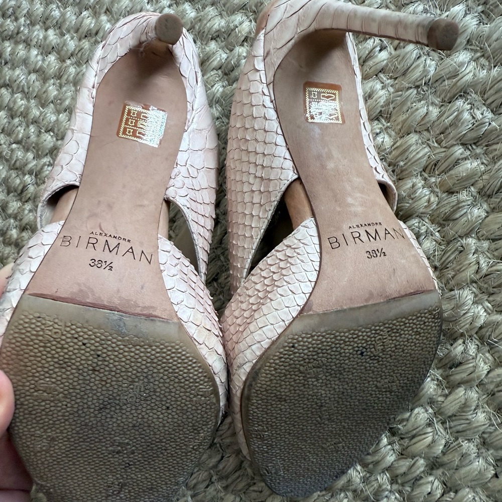 Alexandre Birman Beige Python Leather Slide Sanda… - image 8